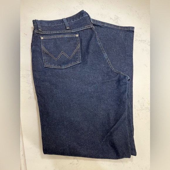 Wrangler Blue Straight Jeans Classic Style - Picture 9 of 12